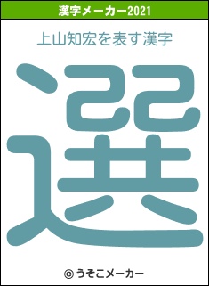 上山知宏の2021年の漢字メーカー結果