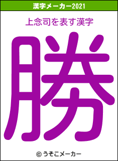 上念司の2021年の漢字メーカー結果