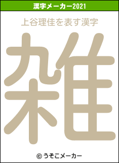 上谷理佳の2021年の漢字メーカー結果