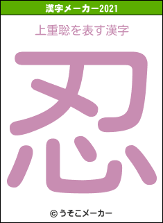 上重聡の2021年の漢字メーカー結果