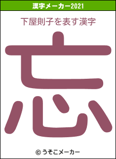 下屋則子の2021年の漢字メーカー結果