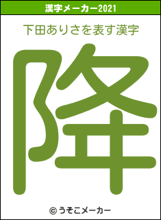 下田ありさの2021年の漢字メーカー結果