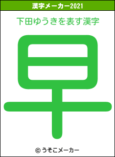 下田ゆうきの2021年の漢字メーカー結果