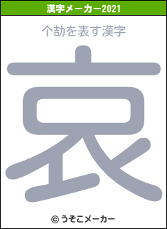 个劼の2021年の漢字メーカー結果