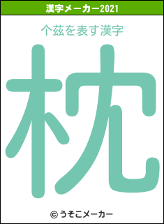 个茲の2021年の漢字メーカー結果