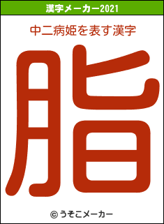 中二病姫の21年を表す漢字は 脂