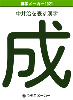 中井洽の2021年の漢字メーカー結果