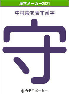 中村崇の2021年の漢字メーカー結果