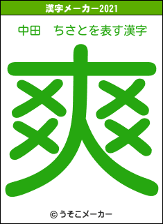 中田　ちさとの2021年の漢字メーカー結果