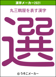 丸三鶴屋の2021年の漢字メーカー結果