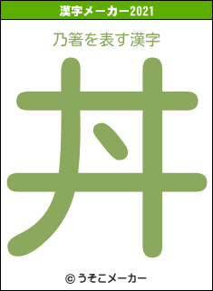 乃箸の2021年の漢字メーカー結果