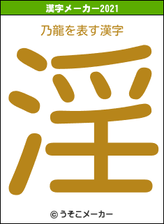 乃龍の2021年の漢字メーカー結果