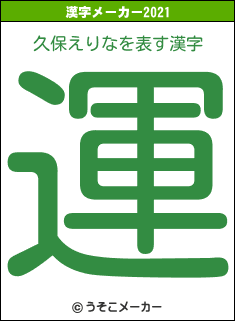 久保えりなの2021年の漢字メーカー結果