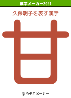 久保明子の2021年の漢字メーカー結果
