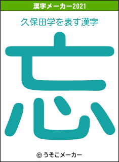 久保田学の2021年の漢字メーカー結果