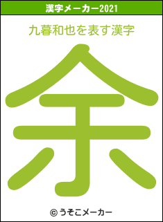 九暮和也の2021年の漢字メーカー結果