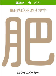 亀田和久の2021年の漢字メーカー結果
