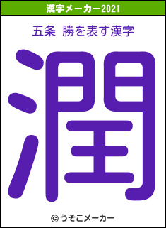 五条 勝の2021年の漢字メーカー結果