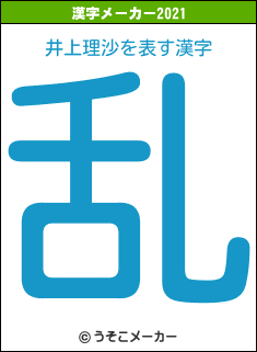 井上理沙の2021年の漢字メーカー結果