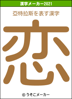 亞特拉斯の2021年の漢字メーカー結果
