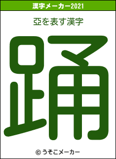 亞の2021年の漢字メーカー結果