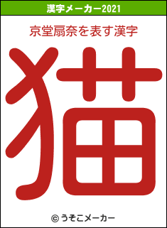 京堂扇奈の2021年の漢字メーカー結果