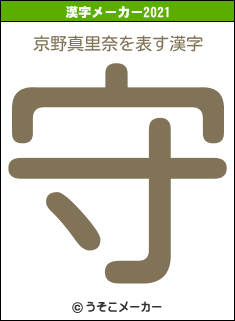 京野真里奈の2021年の漢字メーカー結果