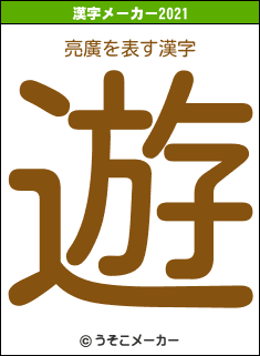 亮廣の2021年の漢字メーカー結果