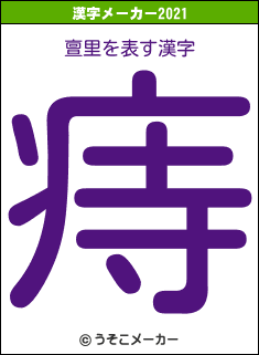 亶里の2021年の漢字メーカー結果