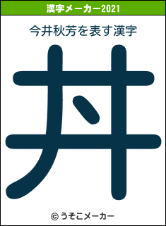 今井秋芳の2021年の漢字メーカー結果