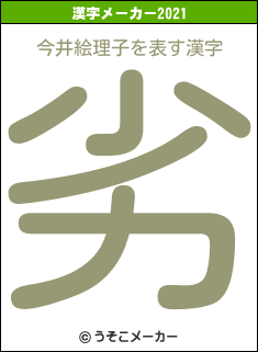 今井絵理子の2021年の漢字メーカー結果