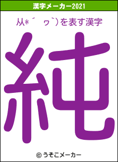 从*´ ヮ`)の2021年の漢字メーカー結果