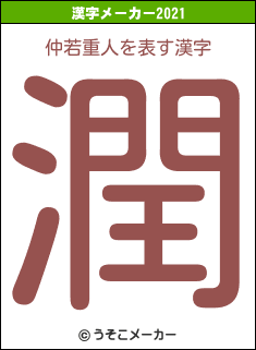 仲若重人の2021年の漢字メーカー結果