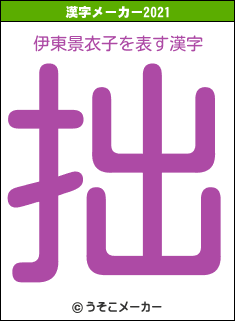 伊東景衣子の21年を表す漢字は 拙