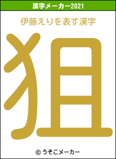 伊藤えりの2021年の漢字メーカー結果