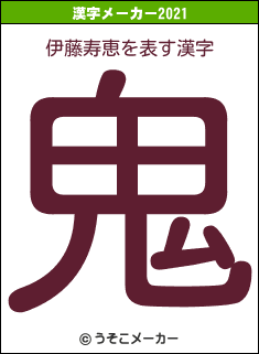伊藤寿恵の2021年の漢字メーカー結果