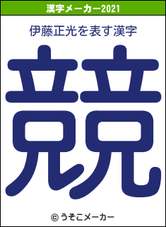 伊藤正光の2021年の漢字メーカー結果