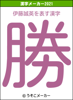 伊藤誠英の2021年の漢字メーカー結果