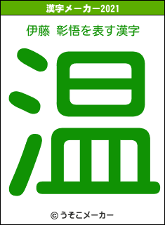 伊藤 彰悟の2021年の漢字メーカー結果