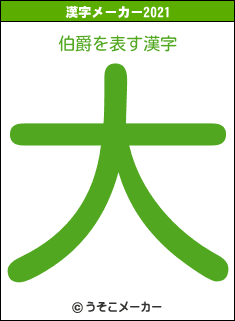 伯爵の2021年の漢字メーカー結果