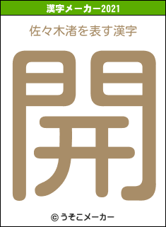 佐々木渚の2021年の漢字メーカー結果