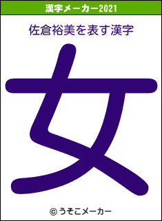 佐倉裕美の2021年の漢字メーカー結果