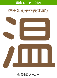 佐田茉莉子の2021年の漢字メーカー結果