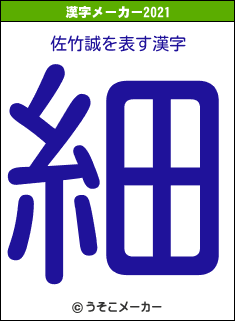 佐竹誠の2021年の漢字メーカー結果