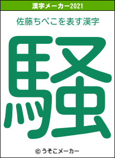 佐藤ちぺこの2021年の漢字メーカー結果