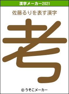 佐藤るりの2021年の漢字メーカー結果