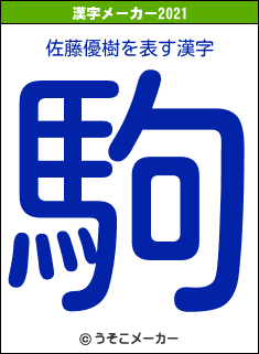 佐藤優樹の2021年の漢字メーカー結果