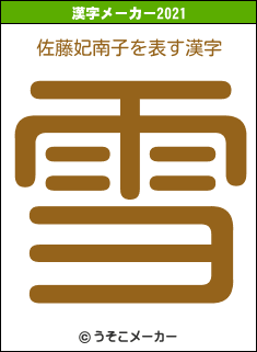 佐藤妃南子の2021年の漢字メーカー結果