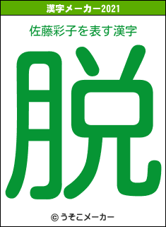 佐藤彩子の2021年の漢字メーカー結果