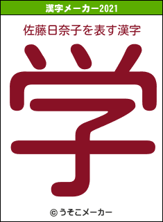 佐藤日奈子の2021年の漢字メーカー結果